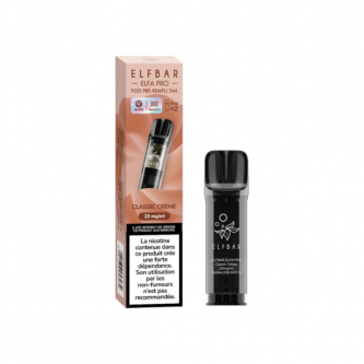 Pod pré-rempli Classic Crème 2ml Elfa Pro - ElfBar (pack de 2) Pod pré-rempli Classic Crème 2ml Elfa Pro - ElfBar (pack de 2)