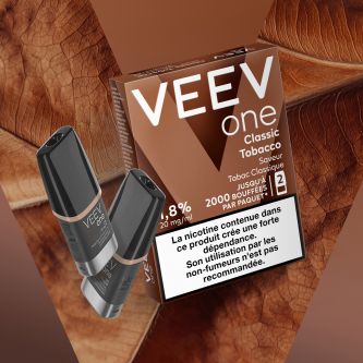 Paquet de 2 Pods pré-remplis Veev One Classic Tobacco - Veev (pack de 5) Paquet de 2 Pods pré-remplis Veev One Classic Tobacco - Veev (pack de 5)